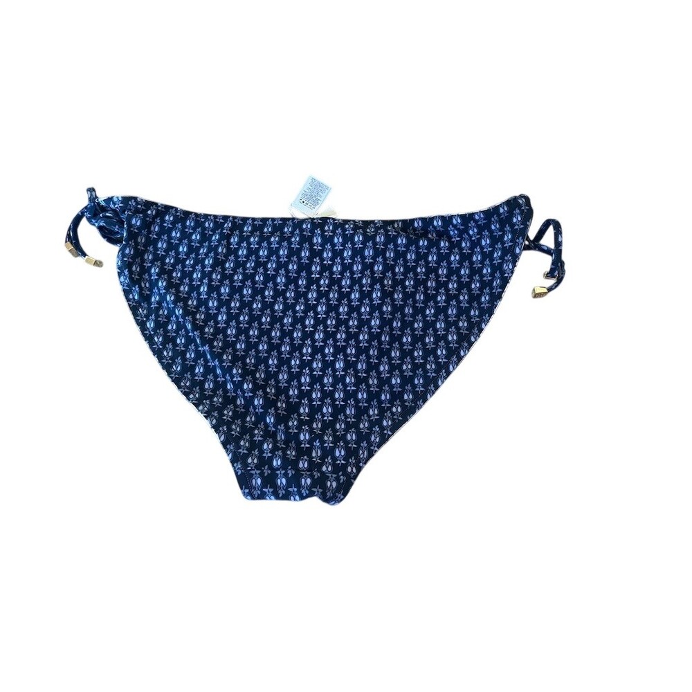 Tory Burch Bikini Bottom Womens Size L Navy White Floral Reversible - Picture 5 of 6